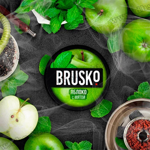 Бестабачная смесь Brusko (Бруско) - Apple Mint (Яблоко, Мята) Medium 50г