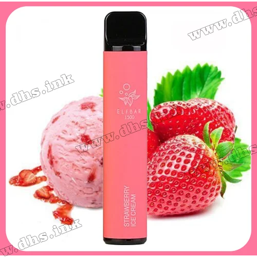 Одноразовая электронная сигарета Elf Bar (Эльф Бар) 1500 - Strawberry Ice Cream (Клубничное мороженое)