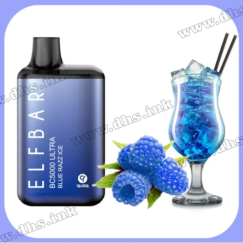 Одноразовая электронная сигарета Elf Bar (Эльф Бар) BC5000 ULTRA - Blue Razz Ice (Голубика, Малина, Лед)