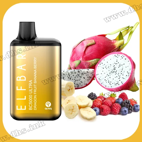 Одноразовая электронная сигарета Elf Bar (Эльф Бар) BC5000 ULTRA - Dragon Fruit Banana Berry (Питайя, Банан, Ягоды)
