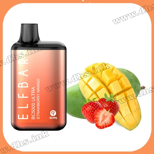 Одноразовая электронная сигарета Elf Bar (Эльф Бар) BC5000 ULTRA - Strawberry Mango (Клубника, Манго)