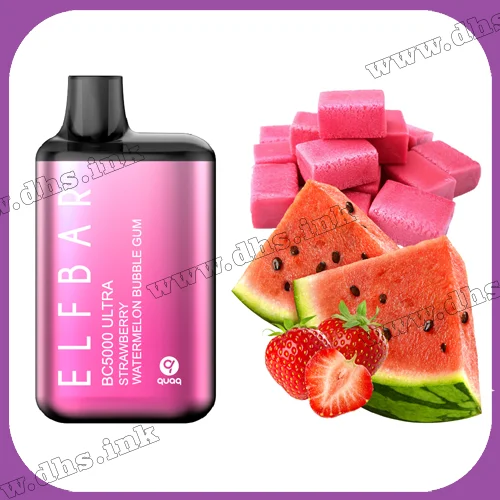 Одноразовая электронная сигарета Elf Bar (Эльф Бар) BC5000 ULTRA - Strawberry Watermelon Bubble Gum (Клубника, Арбуз, Жвачка)