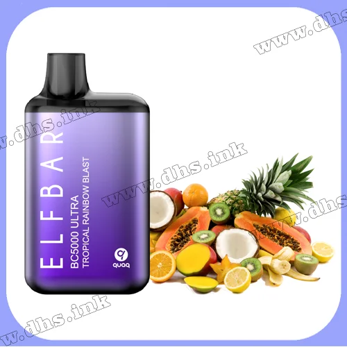 Одноразовая электронная сигарета Elf Bar (Эльф Бар) BC5000 ULTRA - Tropical Rainbow Blast (Тропические Фрукты)