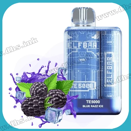Одноразовая электронная сигарета Elf Bar (Эльф Бар) TE5000 - Blue Razz Ice (Голубика, Малина, Лед)