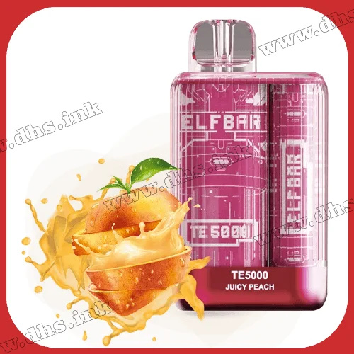 Одноразовая электронная сигарета Elf Bar (Эльф Бар) TE5000 - Juicy Peach (Персик)