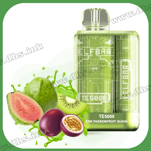 Одноразовая электронная сигарета Elf Bar (Эльф Бар) TE5000 - Kiwi Passion Fruit Guava (Киви, Маракуйя, Гуава)
