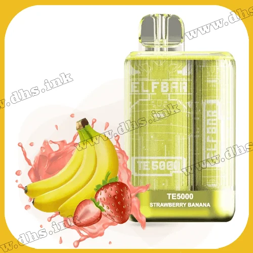Одноразовая электронная сигарета Elf Bar (Эльф Бар) TE5000 - Strawberry Banana (Клубника, Банан)