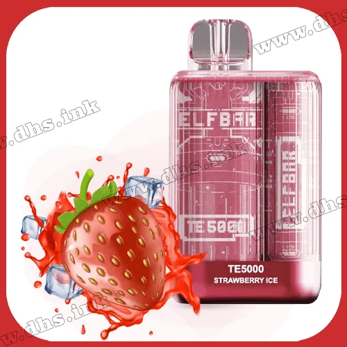 Одноразовая электронная сигарета Elf Bar (Эльф Бар) TE5000 - Strawberry Ice (Клубника, Лед)