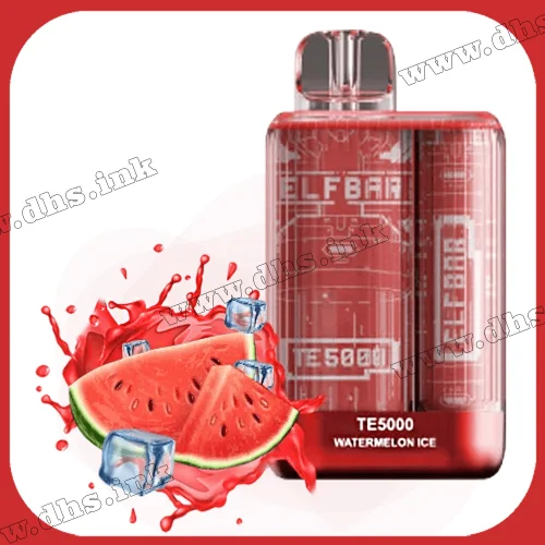 Одноразовая электронная сигарета Elf Bar (Эльф Бар) TE5000 - Watermelon Ice (Арбуз, Лед)