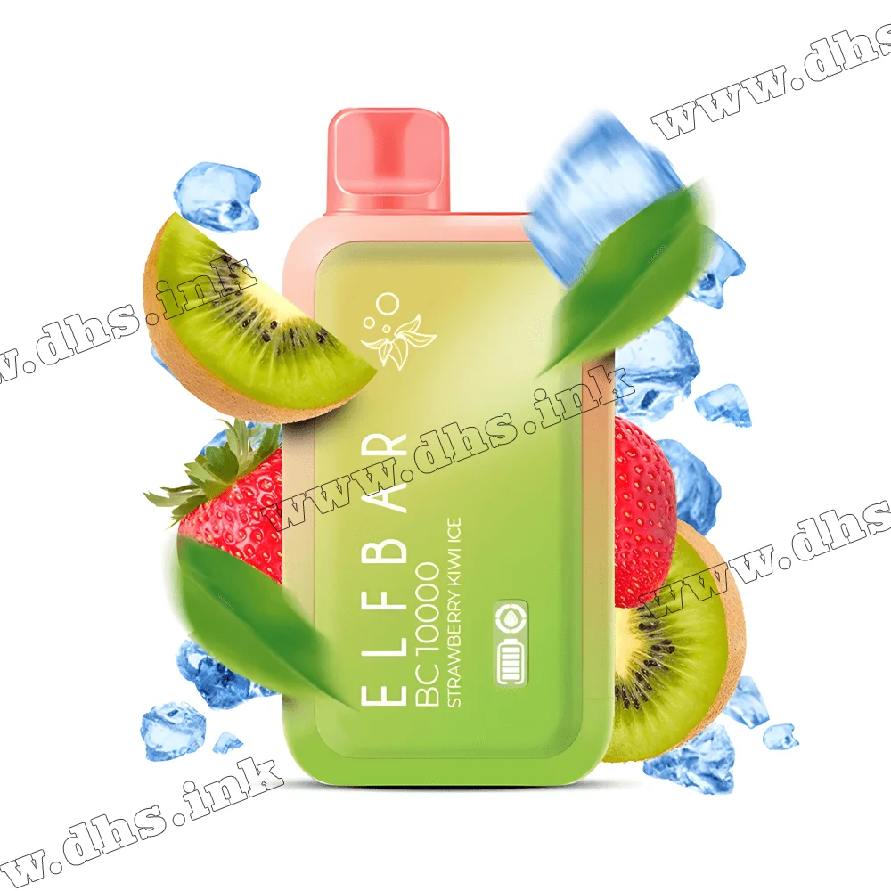 Одноразова електронна сигарета Elf Bar (Ельф Бар) BС10000 - Strawberry Kiwi Ice (Полуниця, Ківі, Лід)