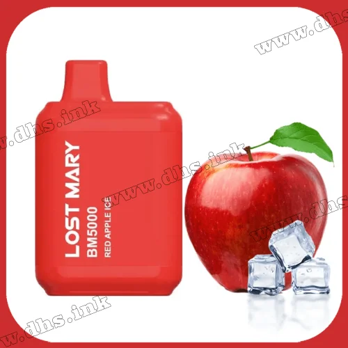 Одноразовая электронная сигарета Lost Mary BM 5000 - Red Apple Ice (Красное Яблоко, Лед)
