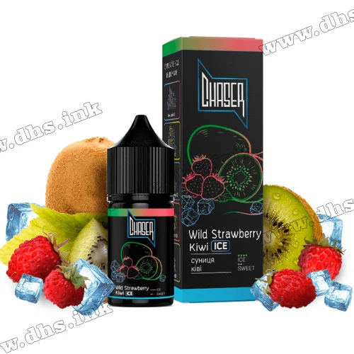 Солевая жидкость Chaser Black Ice 30 мл (50 мг) - Wild Strawberry Kiwi Ice (Земляника, Киви, Лед)