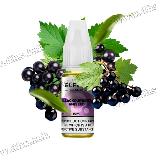 Солевая жидкость ElfLiq Salt 10 мл (50 мг) - Blackcurrant Aniseed (Черная Смородина, Анис)