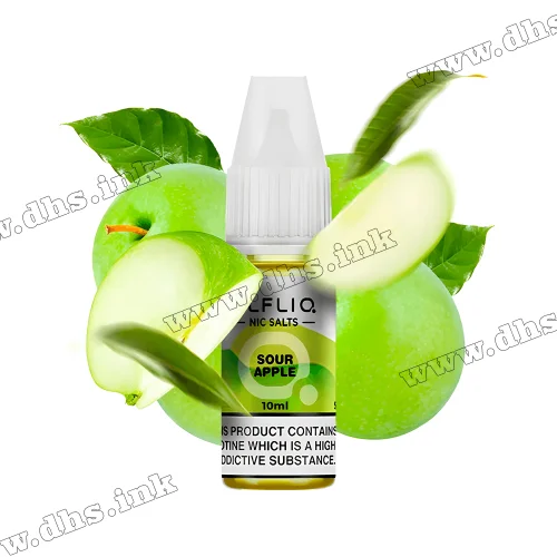 Солевая жидкость ElfLiq Salt 10 мл (50 мг) - Sour Apple (Кислое Яблоко)