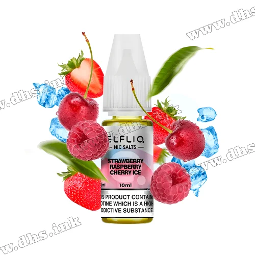 Солевая жидкость ElfLiq Salt 10 мл (50 мг) - Strawberry Raspberry Cherry Ice (Клубника, Малина, Вишня, Лед)