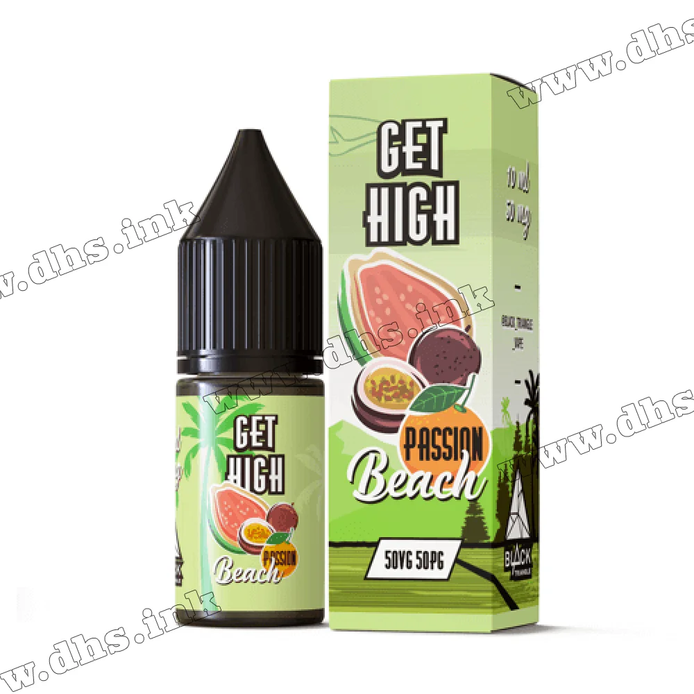 Солевая жидкость Get High Salt 10 мл (30 мг) - Passion Beach (Гуава, Маракуйя, Апельсин)