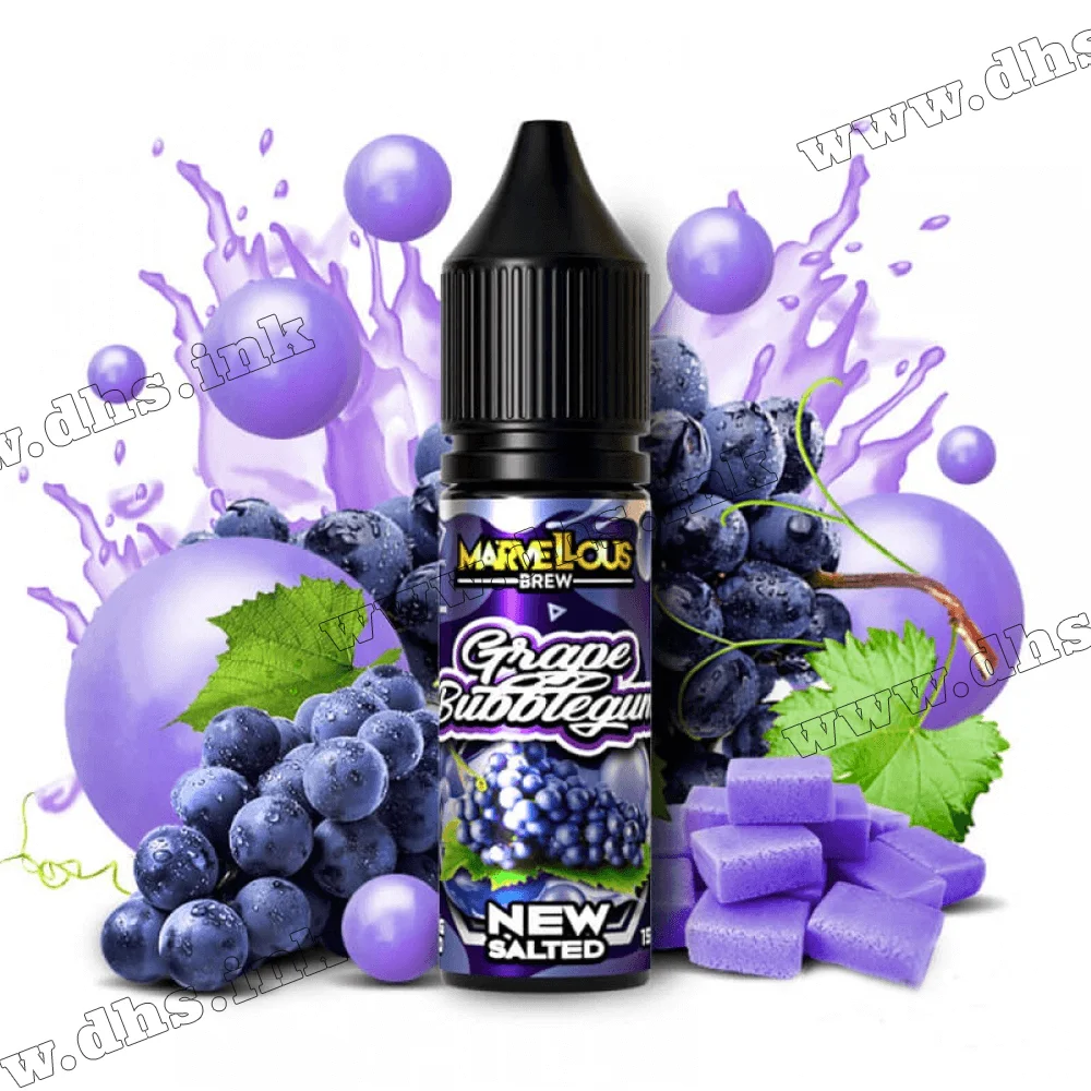 Солевая жидкость Marvellous Brew Salt 15 мл (50 мг) - Grape Bubblegum (Виноград, Жвачка)