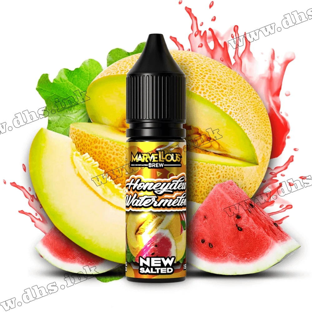 Солевая жидкость Marvellous Brew Salt 15 мл (50 мг) - Honeydew Watermelon (Медовая Дыня, Арбуз)