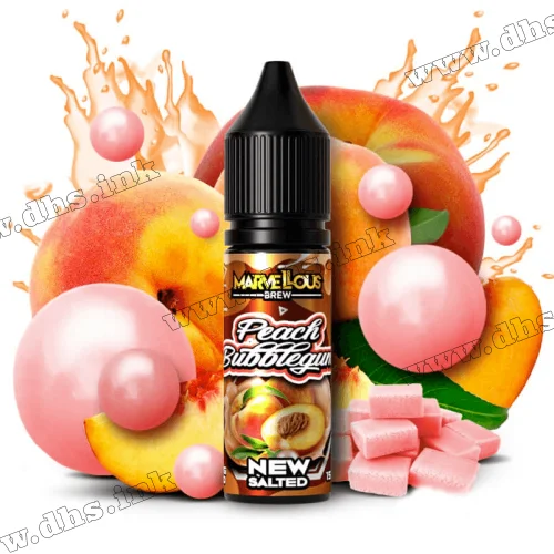 Солевая жидкость Marvellous Brew Salt 15 мл (50 мг) - Peach Bubblegum (Персик, Жвачка)