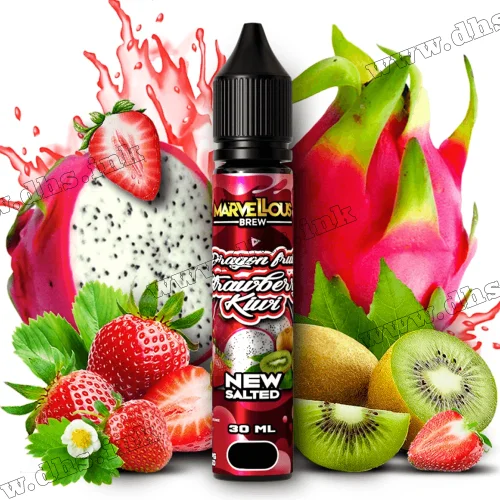 Солевая жидкость Marvellous Brew Salt 30 мл (50 мг) - Dragon Fruity Strawberry Kiwi (Питахайя, Клубника, Киви)
