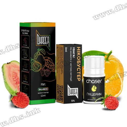Набор для самозамеса Chaser Black Salt 30 мл (50 мг) - Flirt (Апельсин, Гуава, Земляника)