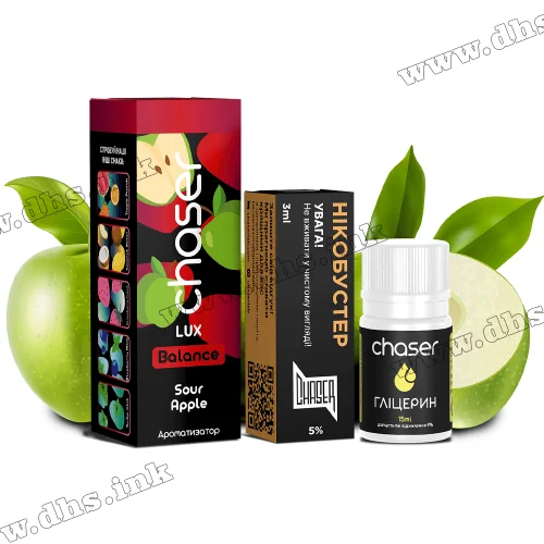 Набор для самозамеса Chaser Lux Salt 30 мл (50 мг) - Sour Apple (Кислое Яблоко)