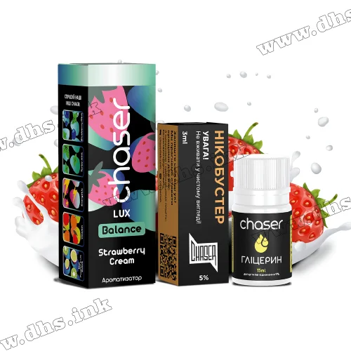 Набор для самозамеса Chaser Lux Salt 30 мл (50 мг) - Strawberry Cream (Клубника, Сливки)