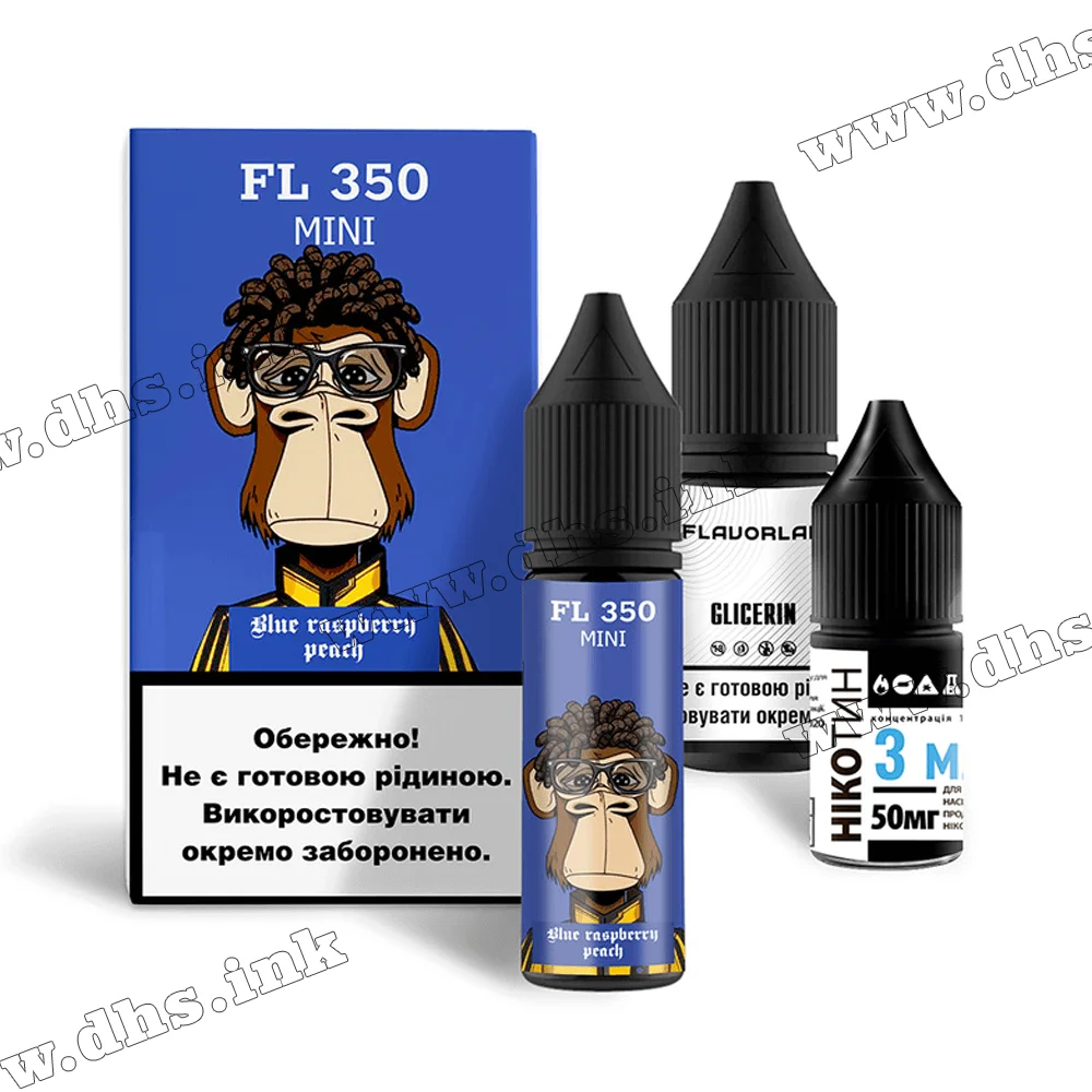 Набор для самозамеса Flavorlab FL 350 Mini Salt 15 мл (50 мг) - Blue Raspberry Peach (Голубая Малина, Персик)