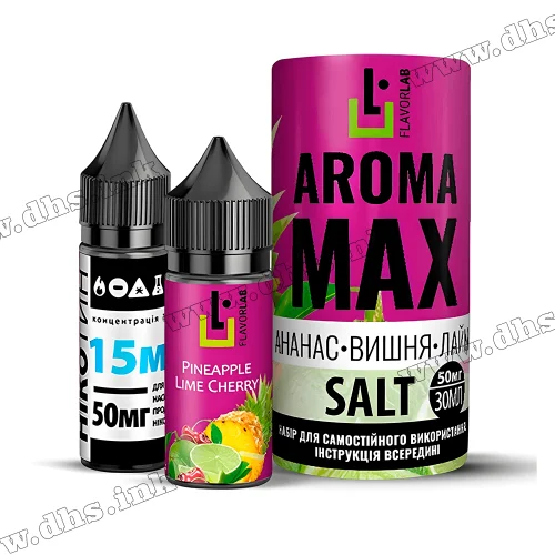 Набор для самозамеса Flavorlab Aroma Max Salt 30 мл (50 мг) - Pineapple Lime Cherry (Ананас, Лайм, Вишня)