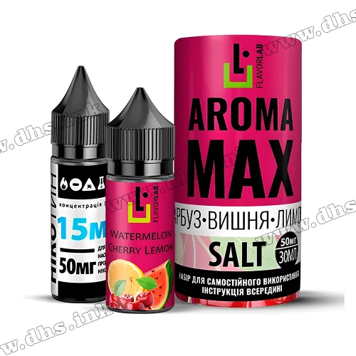 Набор для самозамеса Flavorlab Aroma Max Salt 30 мл (50 мг) - Watermelon Cherry Lemon (Арбуз, Вишня, Лимон)