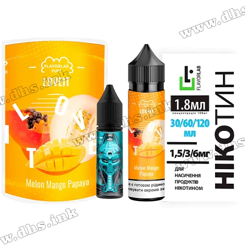 Набор для самозамеса Flavorlab Love IT Organic 60 мл (6 мг) - Melon Mango Papaya (Дыня, Манго, Папайя)
