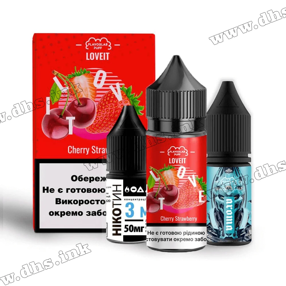Набор для самозамеса Flavorlab Love IT Salt 30 мл (25 мг) - Cherry Strawberry (Вишня, Клубника)