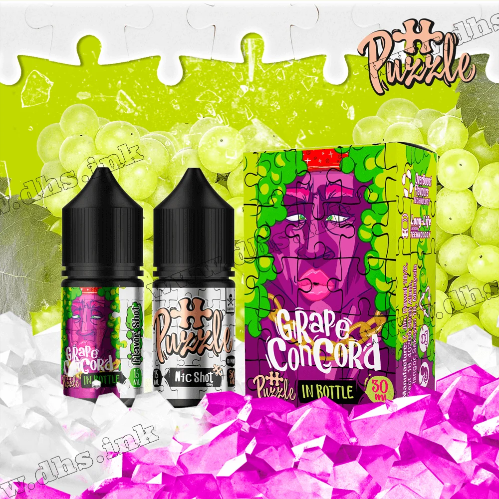 Набор для самозамеса In Bottle Puzzle Salt 30 мл (50 мг) - Grape Concord (Виноград)
