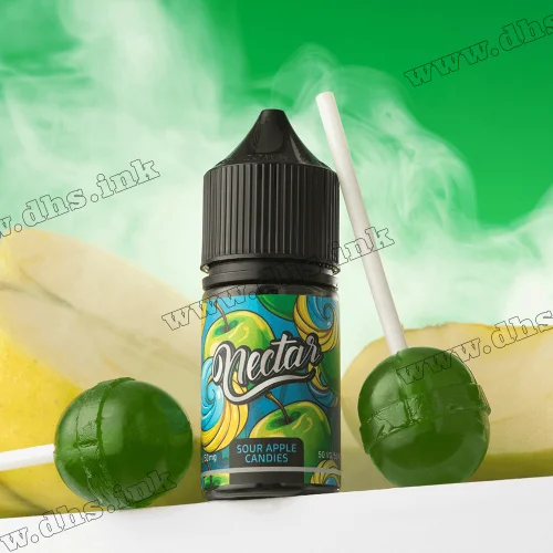 Солевая жидкость Nectar Salt 15 мл (50 мг) - Sour Apple Candies (Кислые Яблочные Конфеты)