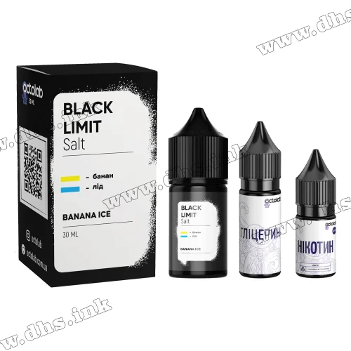 Набор для самозамеса Octobar Black Limit Salt 30 мл (50 мг) - Banana Ice (Банан, Лед)
