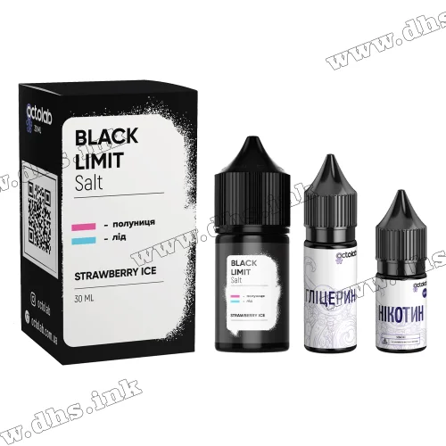 Набор для самозамеса Octobar Black Limit Salt 30 мл (50 мг) - Strawberry Ice (Клубника, Лед)