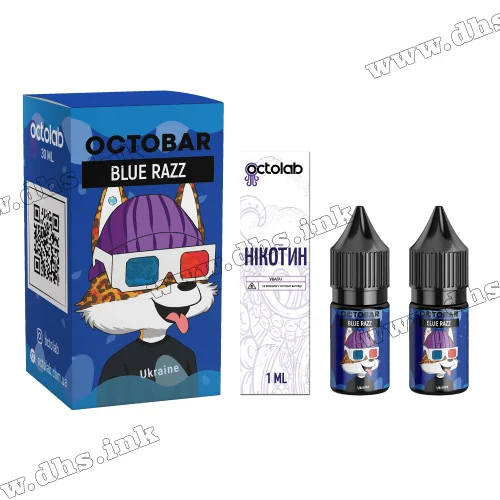 Набор для самозамеса Octobar NFT Salt 10 мл (50 мг) - Blue Razz (Голубая Малина, Лимонад, Лед)