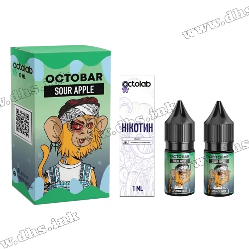 Набор для самозамеса Octobar NFT Salt 10 мл (50 мг) - Sour Apple (Кислое Яблоко)