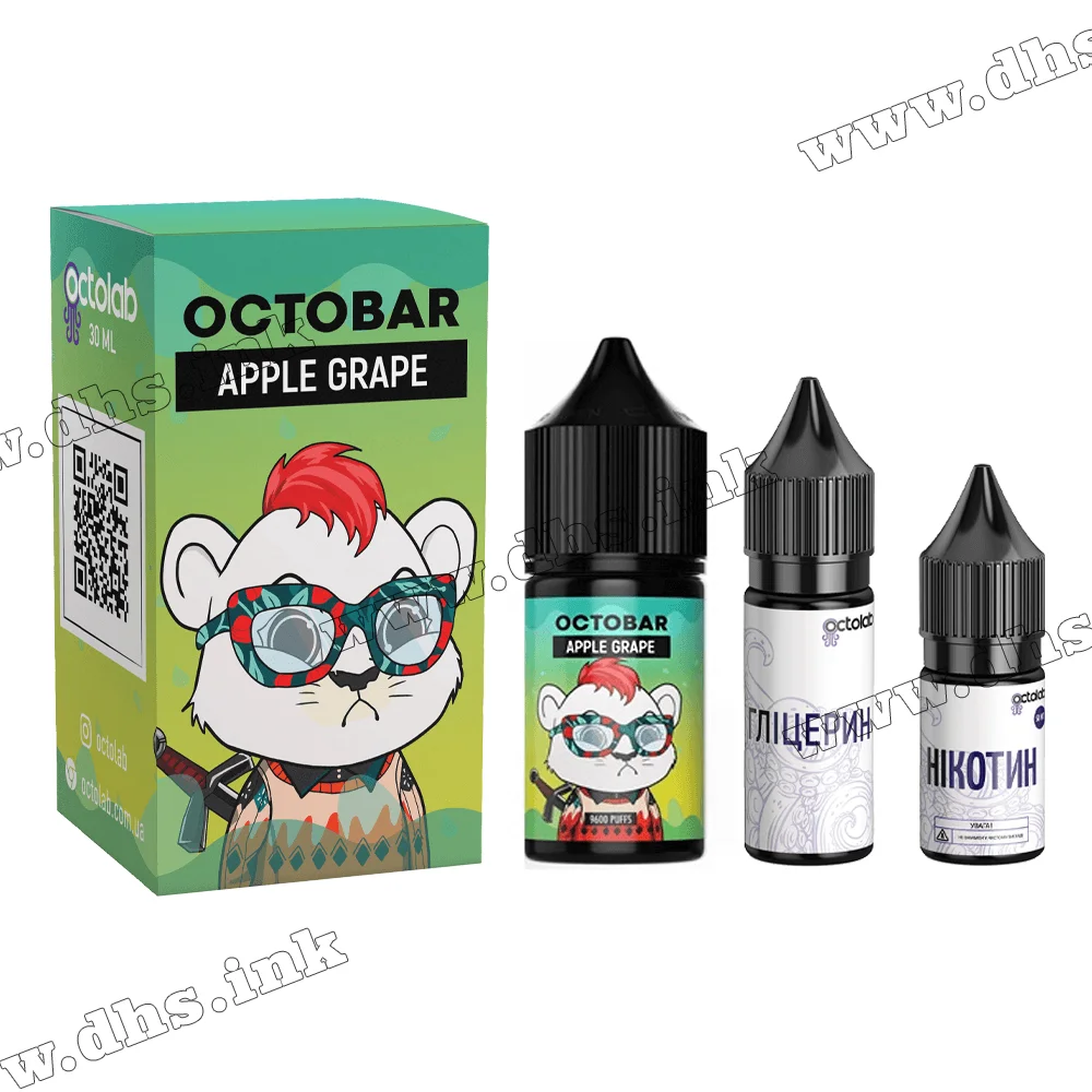 Набор для самозамеса Octobar NFT Salt 30 мл (50 мг) - Apple Grape (Яблоко, Виноград)