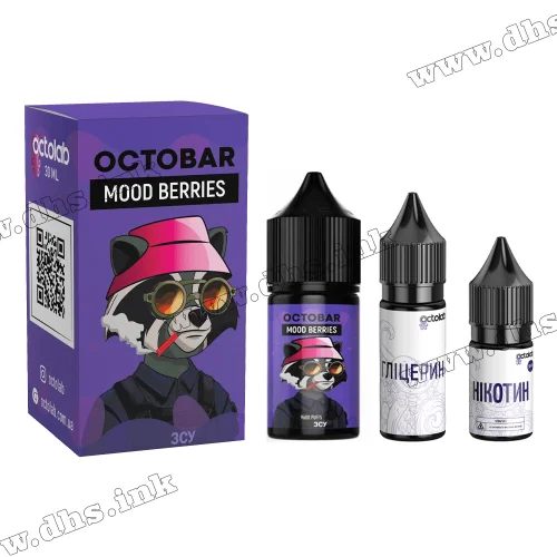 Набор для самозамеса Octobar NFT Salt 30 мл (50 мг) - Mood Berries (Малина, Клубника, Черника)