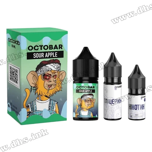 Набор для самозамеса Octobar NFT Salt 30 мл (50 мг) - Sour Apple (Кислое Яблоко)