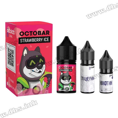 Набор для самозамеса Octobar NFT Salt 30 мл (50 мг) - Strawberry Ice (Клубника, Лед)