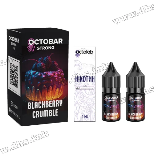 Набор для самозамеса Octobar Strong Salt 10 мл (50 мг) - Blackberry Crumble (Ежевика, Пирог)