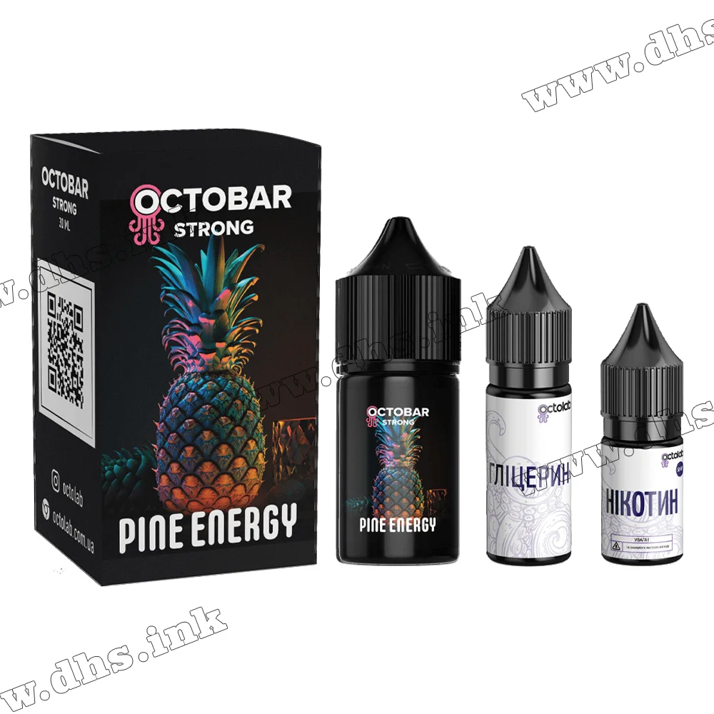 Набор для самозамеса Octobar Strong Salt 30 мл (50 мг) - Pine Energy (Ананас, Энергетик)