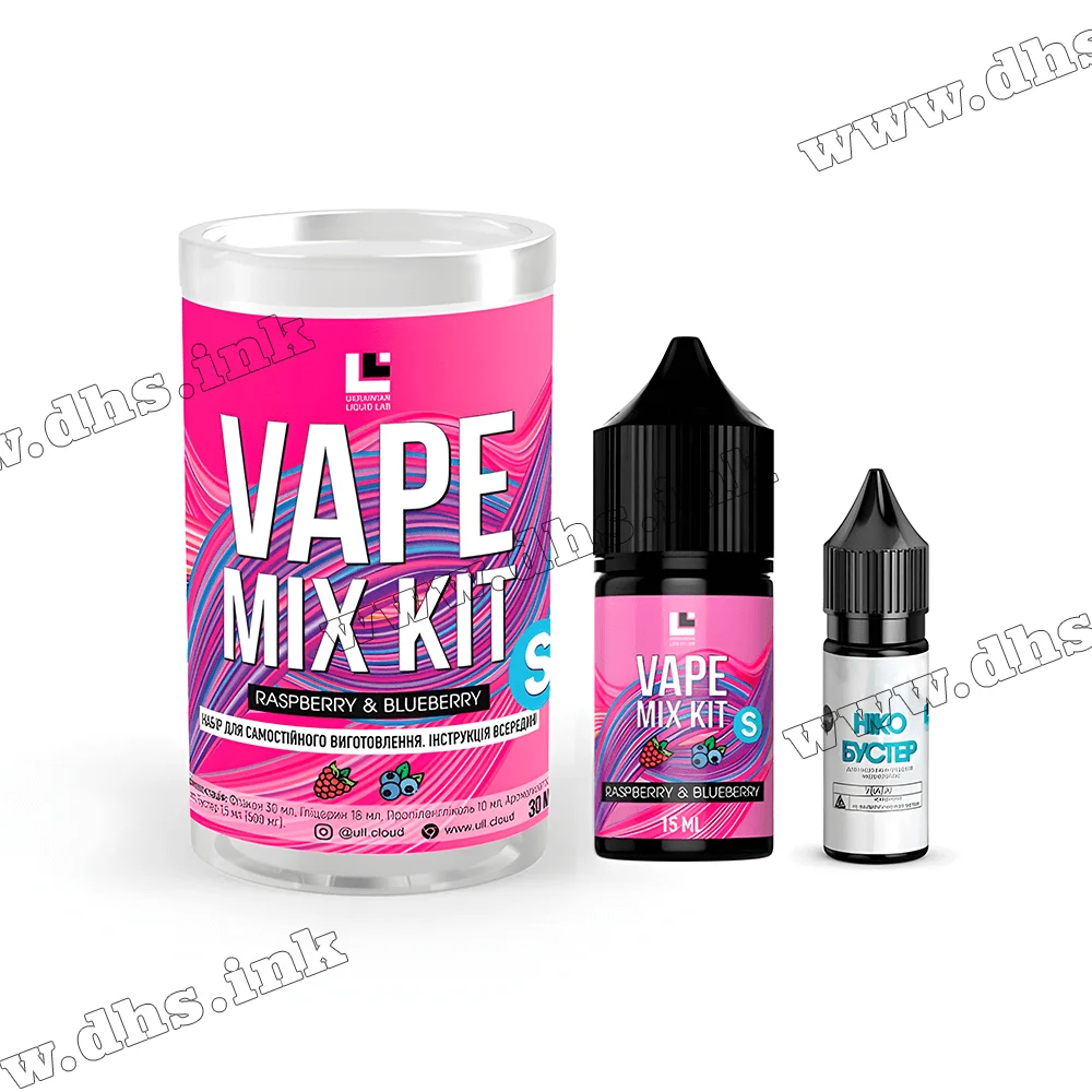 Набор для самозамеса Octobar Vape Mix Kit Salt 30 мл (50 мг) - Raspberry Blueberry (Малина, Черника)