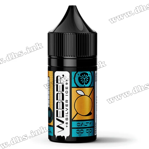 Солевая жидкость Webber Silver Ice Salt 30 мл (30 мг) - Cucumber Peach (Огурец, Персик)