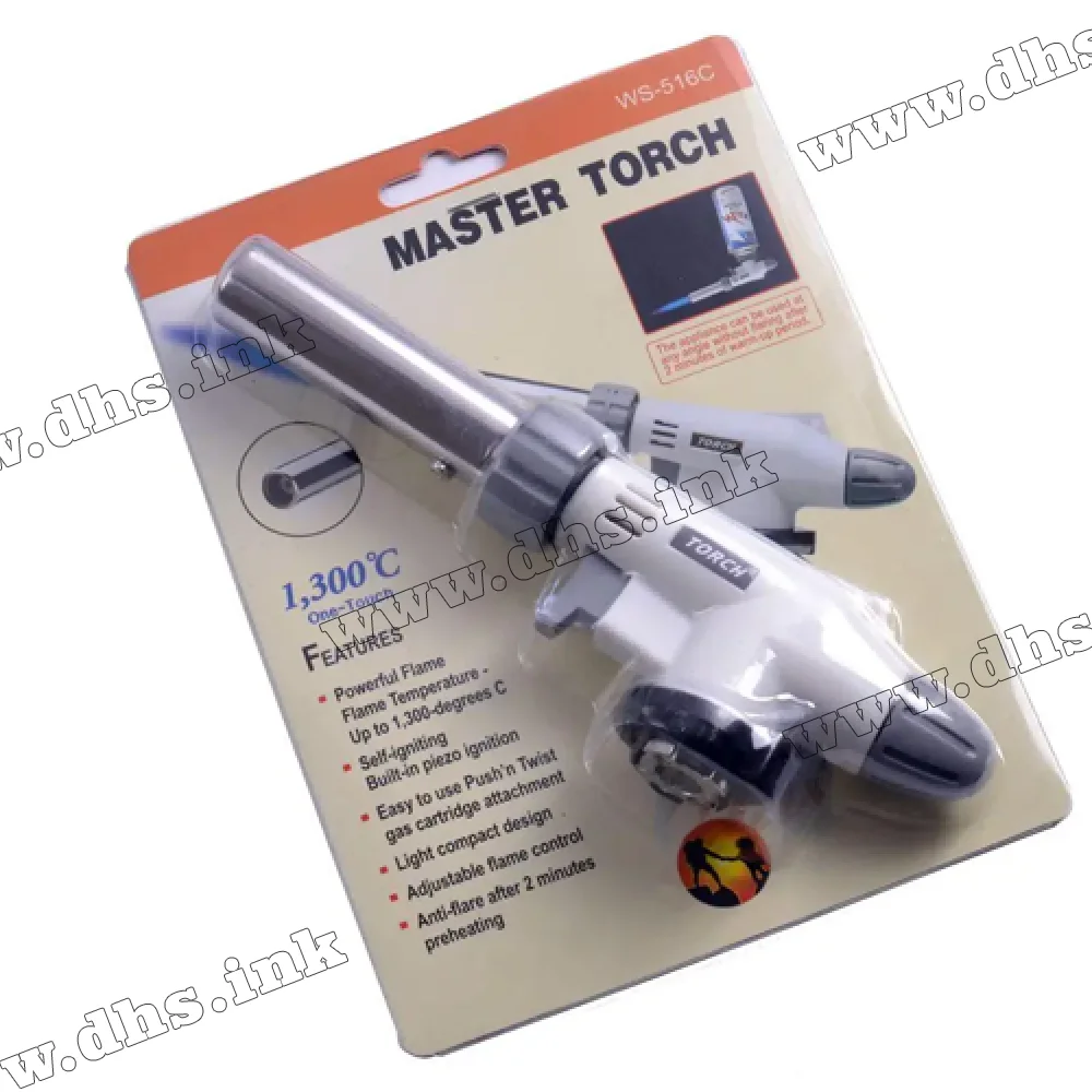 Газовая горелка с пьезоподжигом Master Torch (WS-516C)