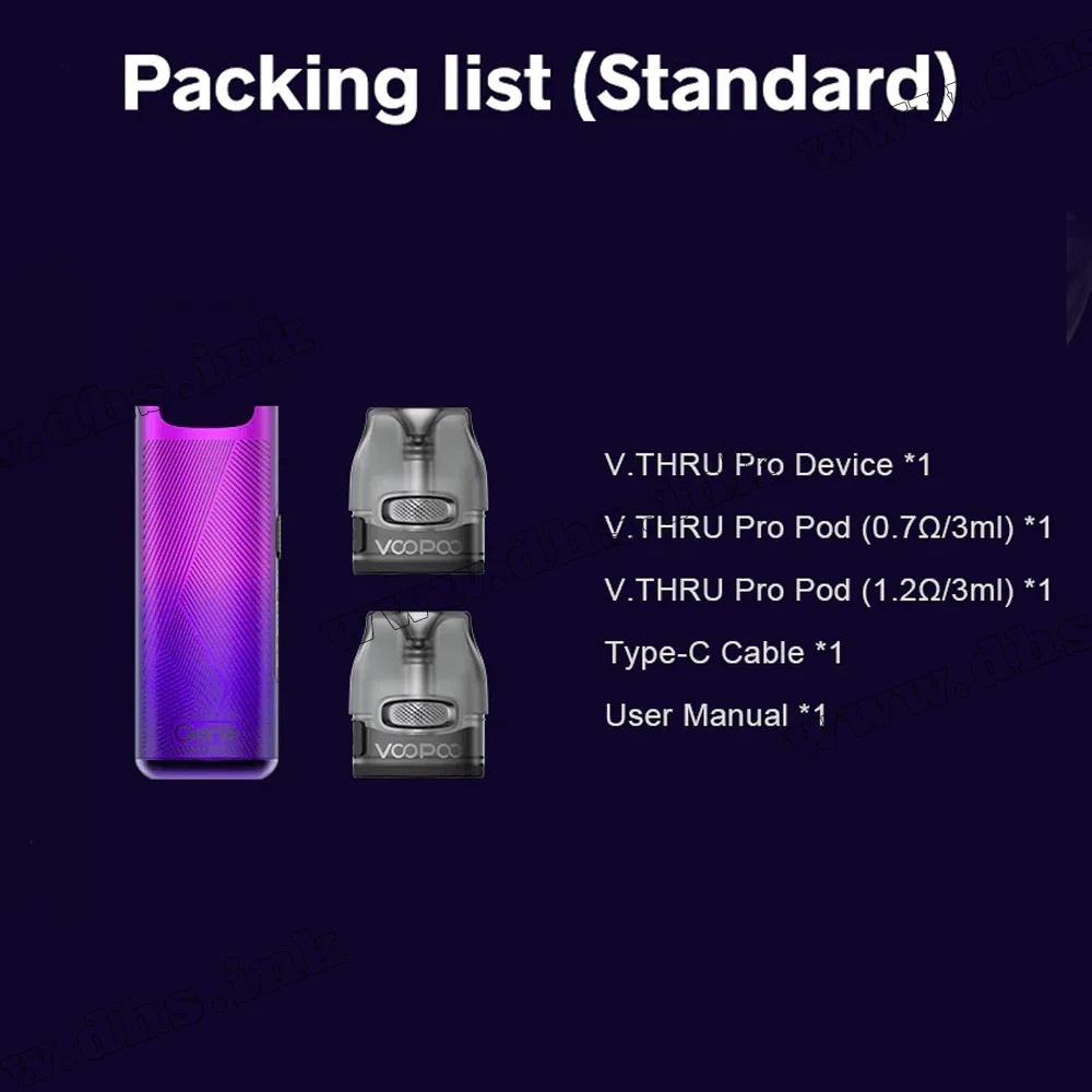 Многоразовая электронная сигарета - Voopoo V.THRU Pro Pod Kit 900 мАч (Red)