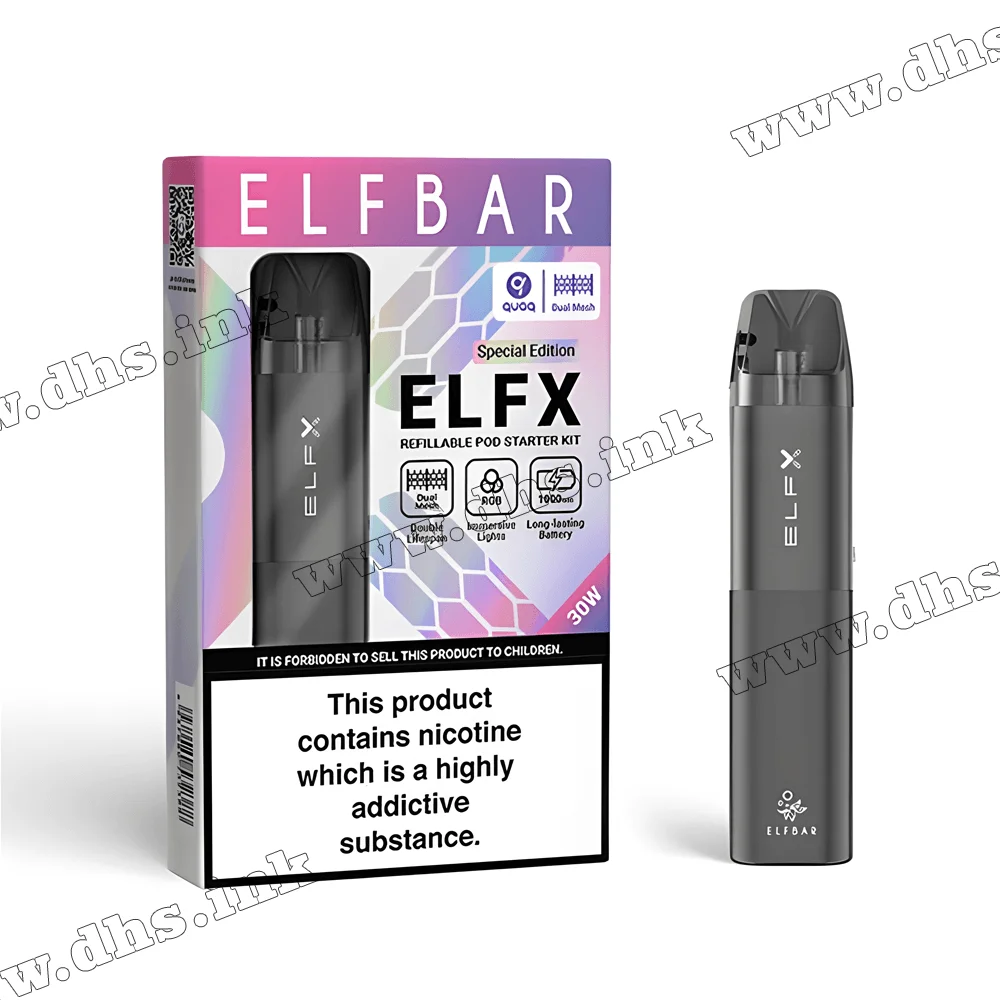 Многоразовая электронная сигарета - Elf Bar ELFX Pod Kit 1000 мАч (Grey)
