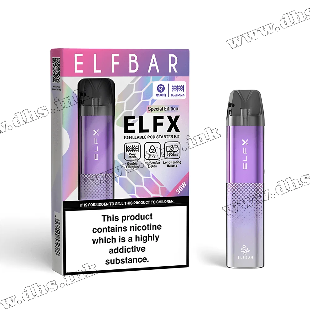 Многоразовая электронная сигарета - Elf Bar ELFX Pod Kit 1000 мАч (Purple)